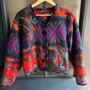 Vintage Colorful Geometric Cardigan Jacket